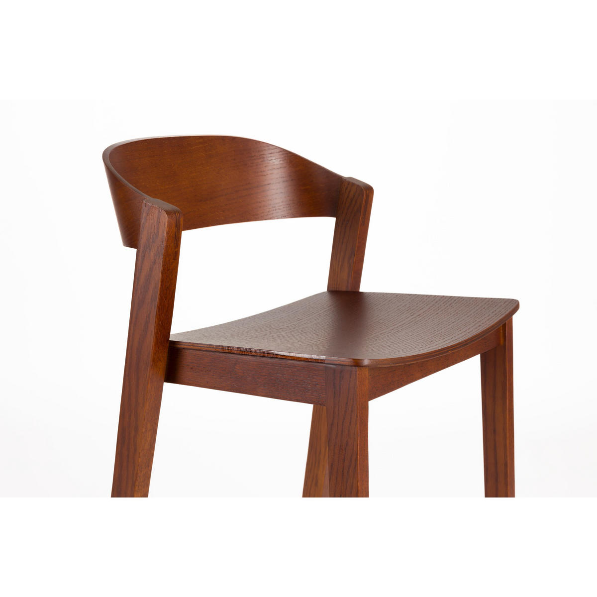 BARHOCKER Wooz mit Rückenlehne 65 cm Walnuss Braun - Braun, Holz (52/89.4/47.5cm) - Housecraft Living
