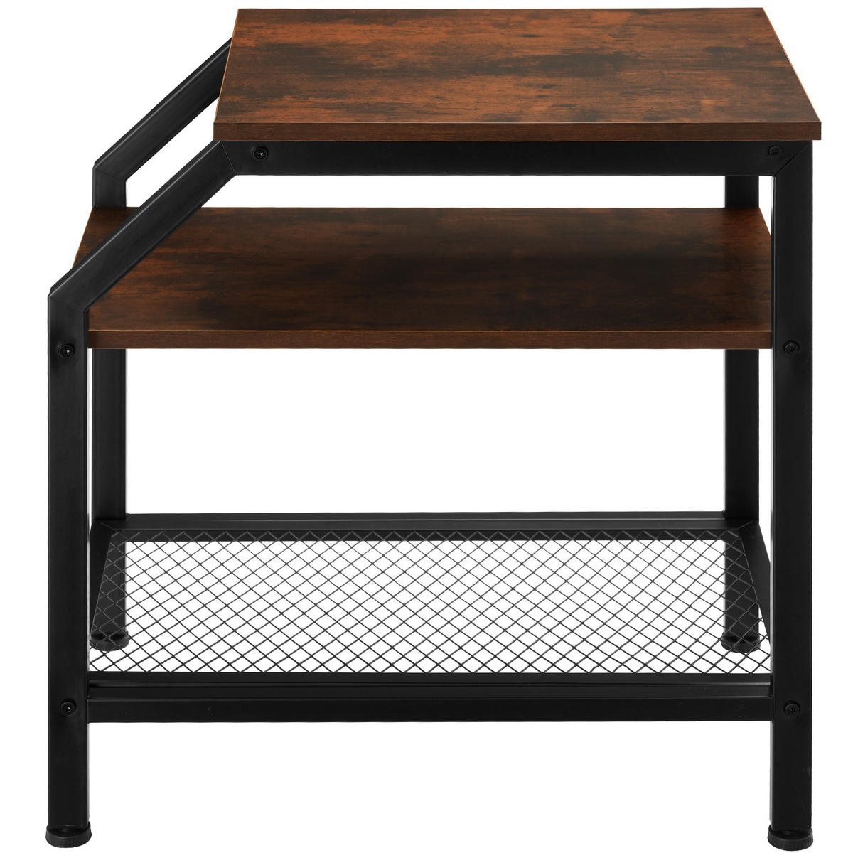 BEISTELLTISCH Plymouth,36,5 x 58,5 x 59,5 cm,Industrial Holz dunkel, rustikal - Rostfarben, Holz (58.5/36.5/59.5cm) - tectake