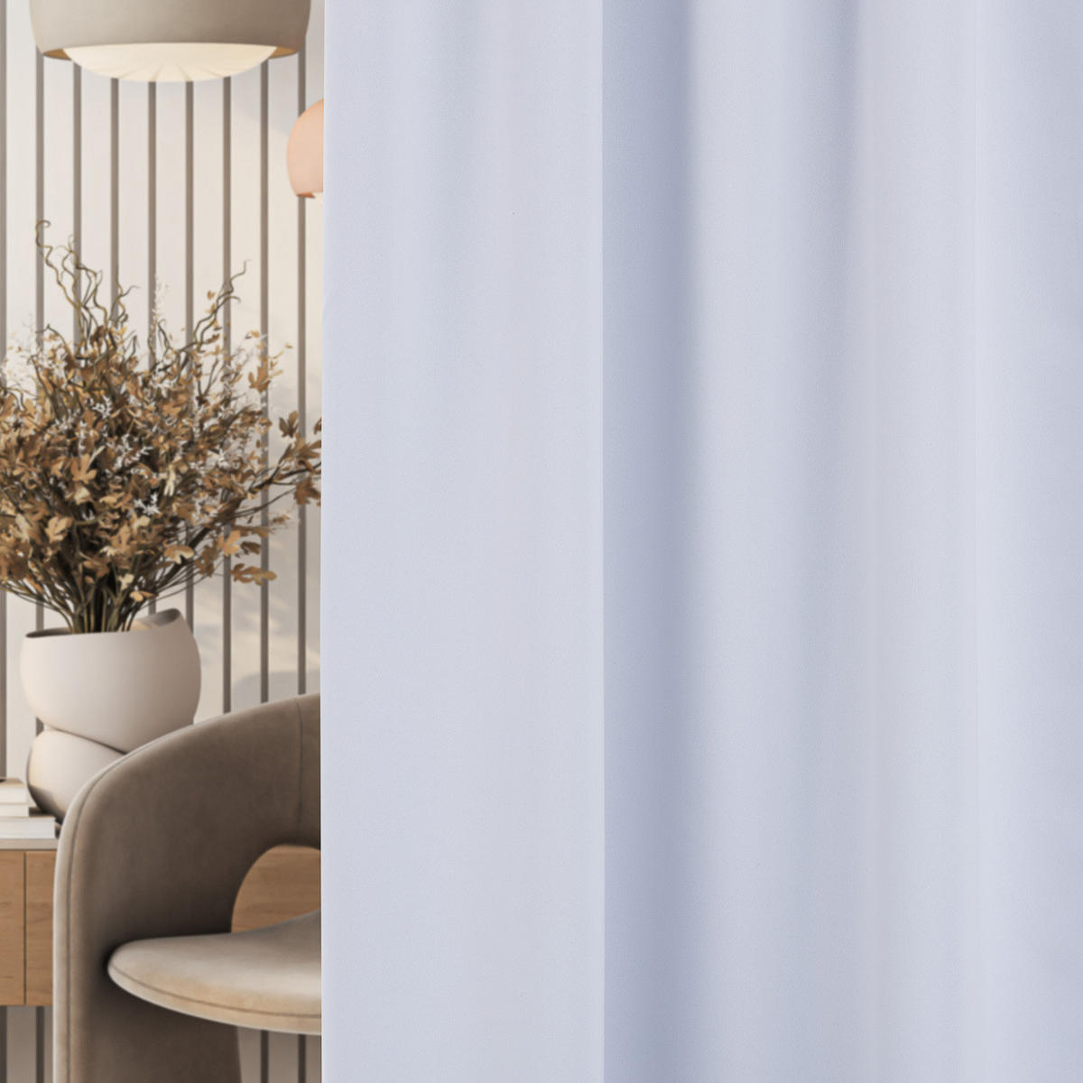 VERDUNKELUNGSVORHANG mit Schlaufenband 140x280 cm kreideweiß - Weiß, Textil (140/280/1cm) - Dekoria