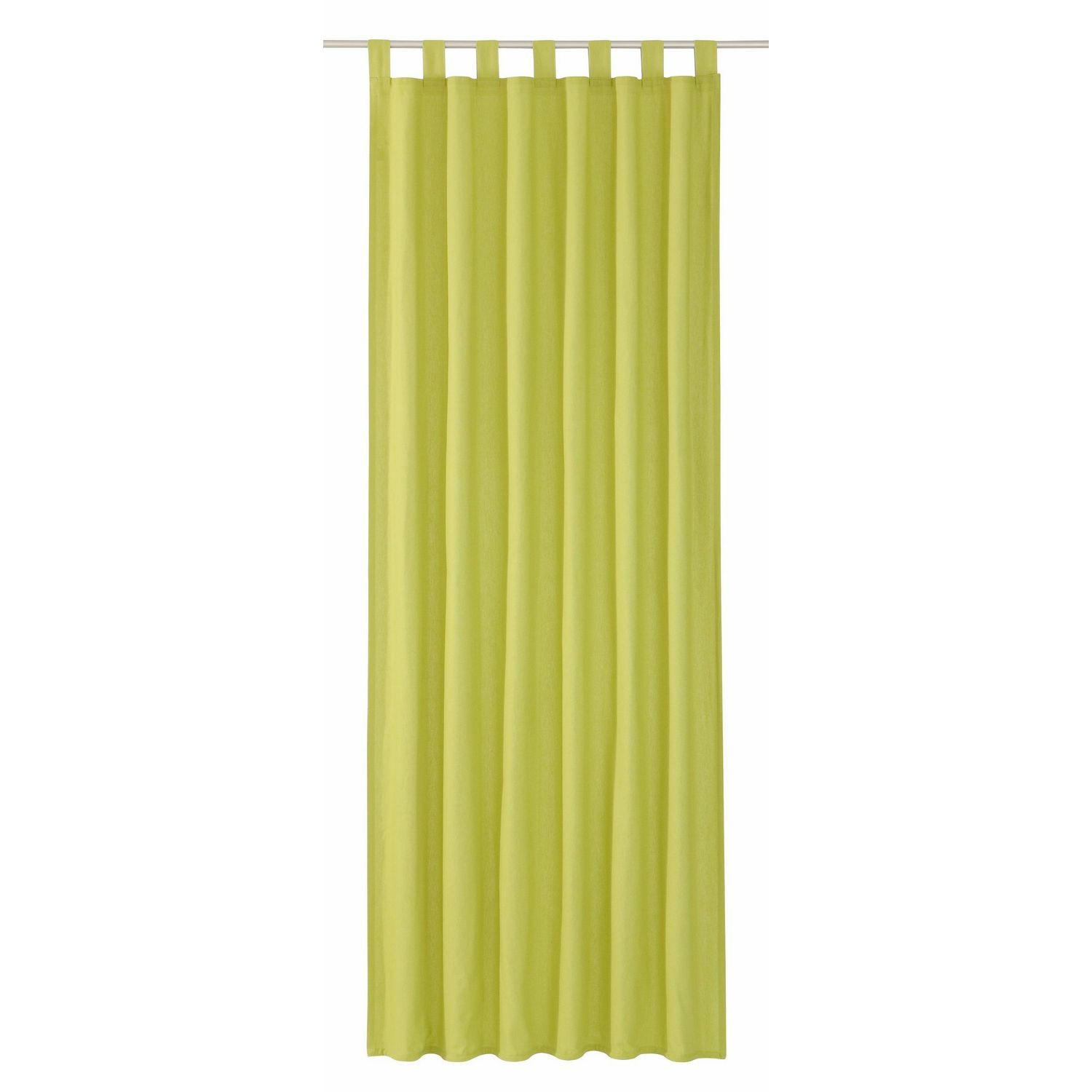 SCHLAUFENVORHANG IM UNI DESIGN DOVE Blickdicht - Limette, Textil (140/0.5/255cm) - Tom Tailor