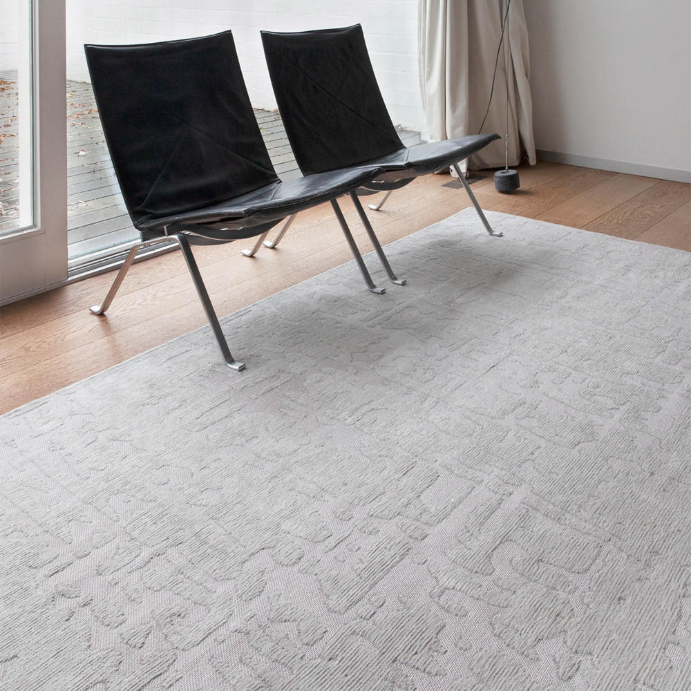 TEPPICH Tsingy Oyster Structures 240/340 cm - Grau, Textil (240/340cm) - Louis De Poortere