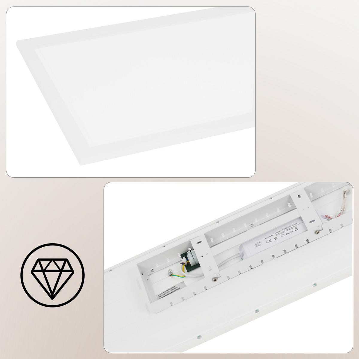 LED-DECKENLEUCHTE Quillon 100/25/5 cm - Weiß, Metall (25/100/5cm) - ZMH