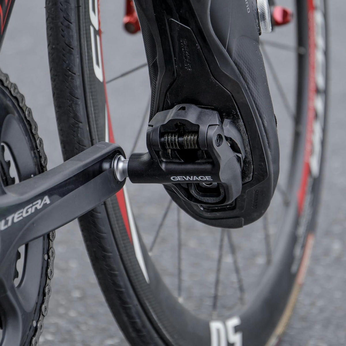 KLICKPEDALE für Rennrad Set mit verstellbarer Spannung und breiter Plattform - Schwarz, Kunststoff (8.7/1.5/10.3cm)
