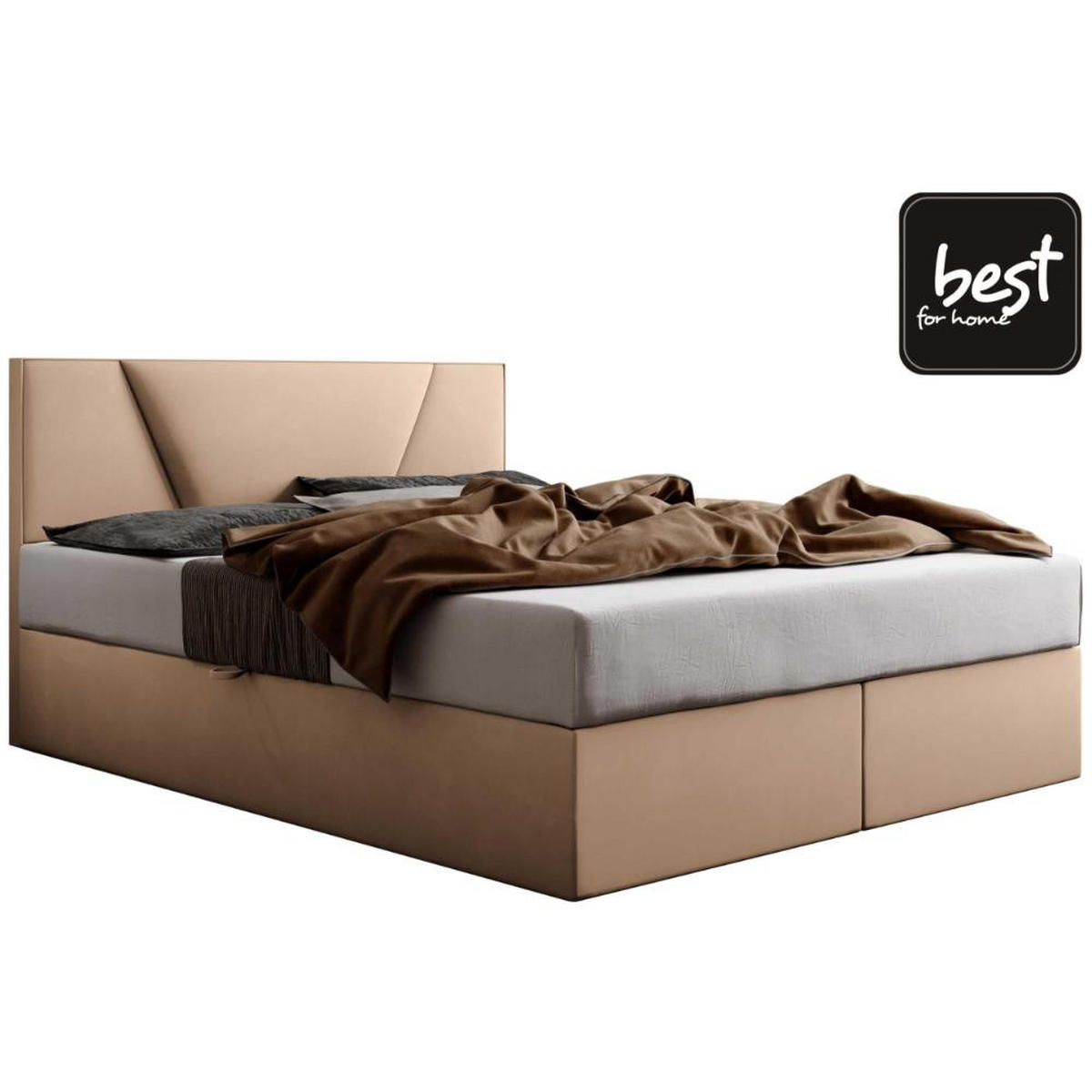 BOXBETT Jubilee Bonellfederkern inkl. Topper - Hellgelb, Holz/Holzwerkstoff (160/200cm) - Best For Home