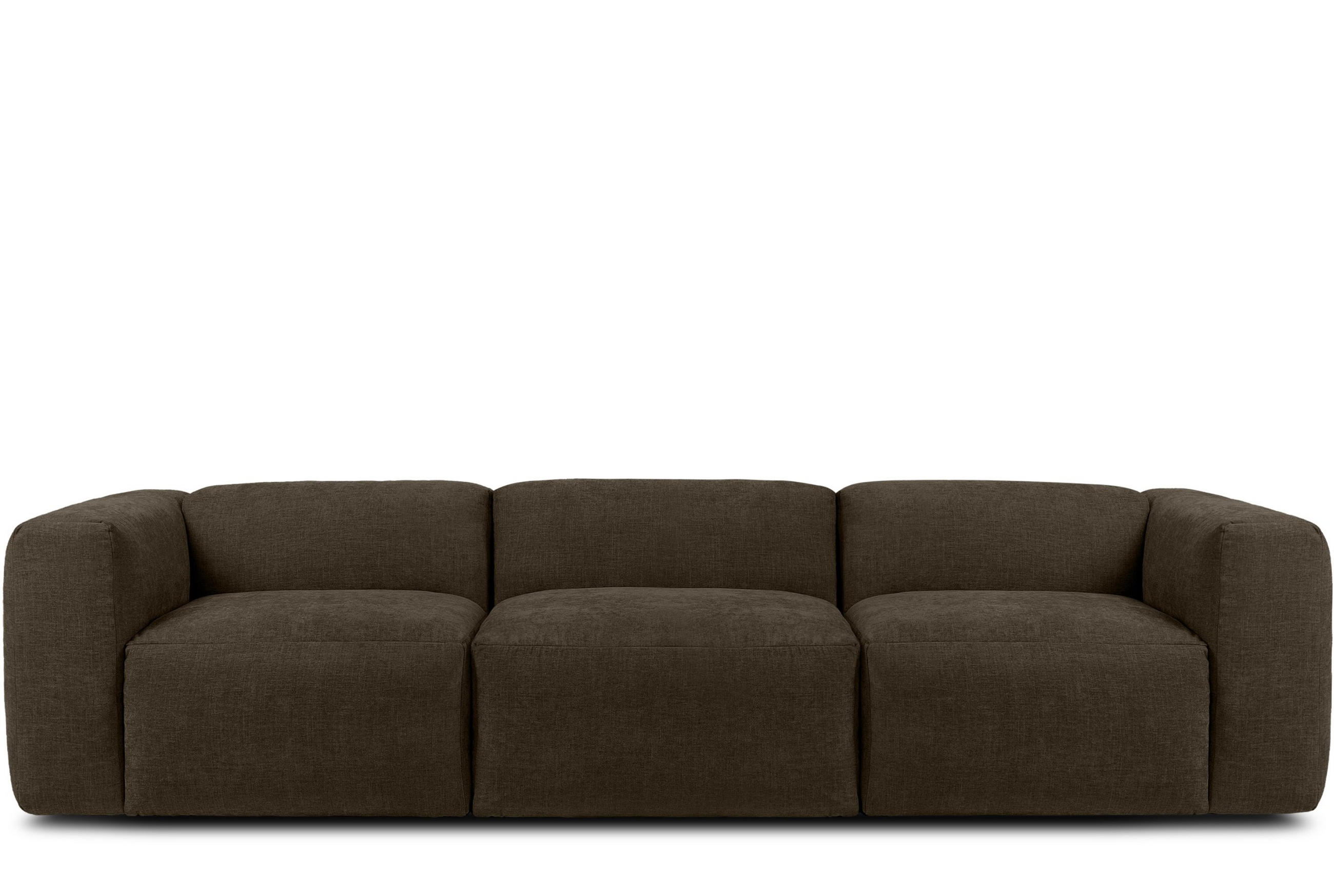 3-SITZER-MODULSOFA BUFFO mit extrem weicher und bequemer Sitzfläche, Gewebestoff, braun - Braun, Textil (290/73/96cm) - KONSIMO®