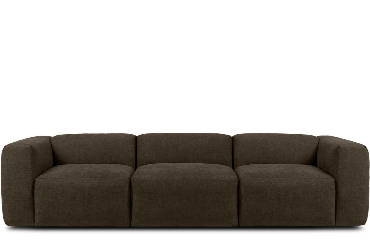 3-SITZER-MODULSOFA BUFFO mit extrem weicher und bequemer Sitzfläche, Gewebestoff, braun - Braun, Textil (290/73/96cm) - KONSIMO®