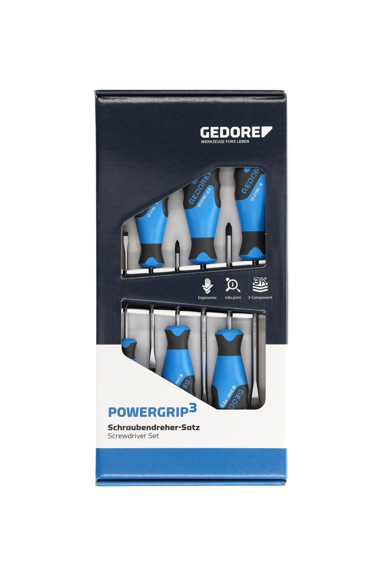 2150-2160 PZ-06 3K-SCHRAUBENDREHER-SATZ 6-TEILIG IS 4-8 PZ 1-2 - Multicolor, Kunststoff/Metall (17/35cm) - Gedore