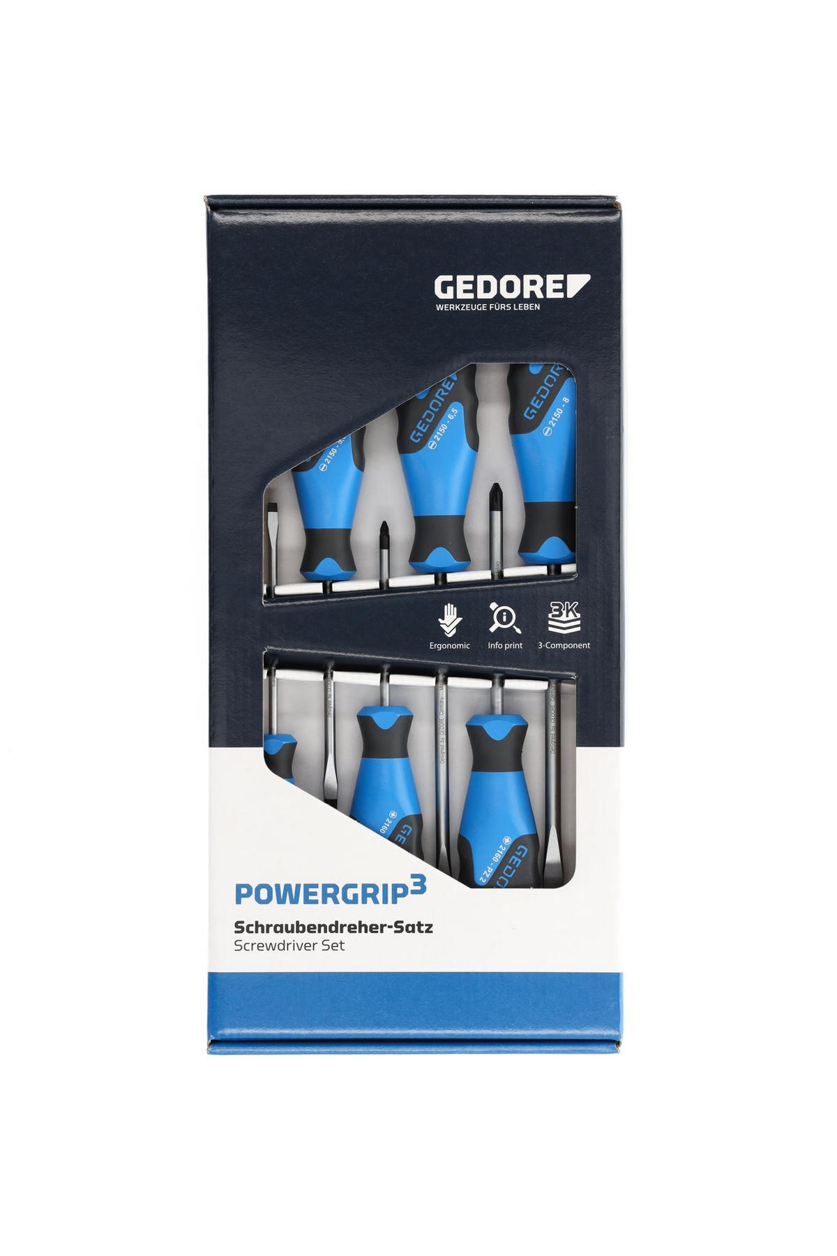 2150-2160 PZ-06 3K-SCHRAUBENDREHER-SATZ 6-TEILIG IS 4-8 PZ 1-2 - Multicolor, Kunststoff/Metall (17/35cm) - Gedore