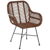 RATTANSTUHL Rattan Braun Canora - Braun, Naturmaterialien/Metall (64/89/51cm) - Beliani
