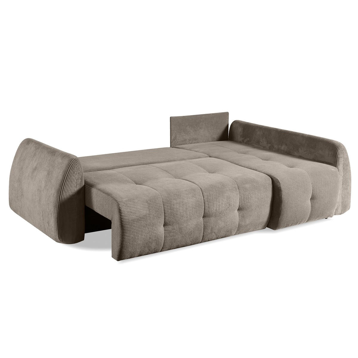 ECKSOFA Luna Hellbraun, mit Schlaffunktion - Hellbraun, Holzwerkstoff/Textil (252/155cm) - Bettso