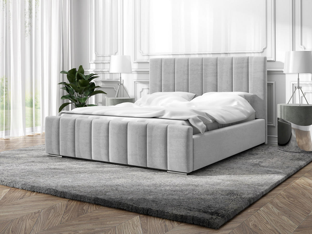 POLSTERBETT Doppelbett Gailes 140x200 cm Grau - Grau, Textil (140/200cm) - Fedve