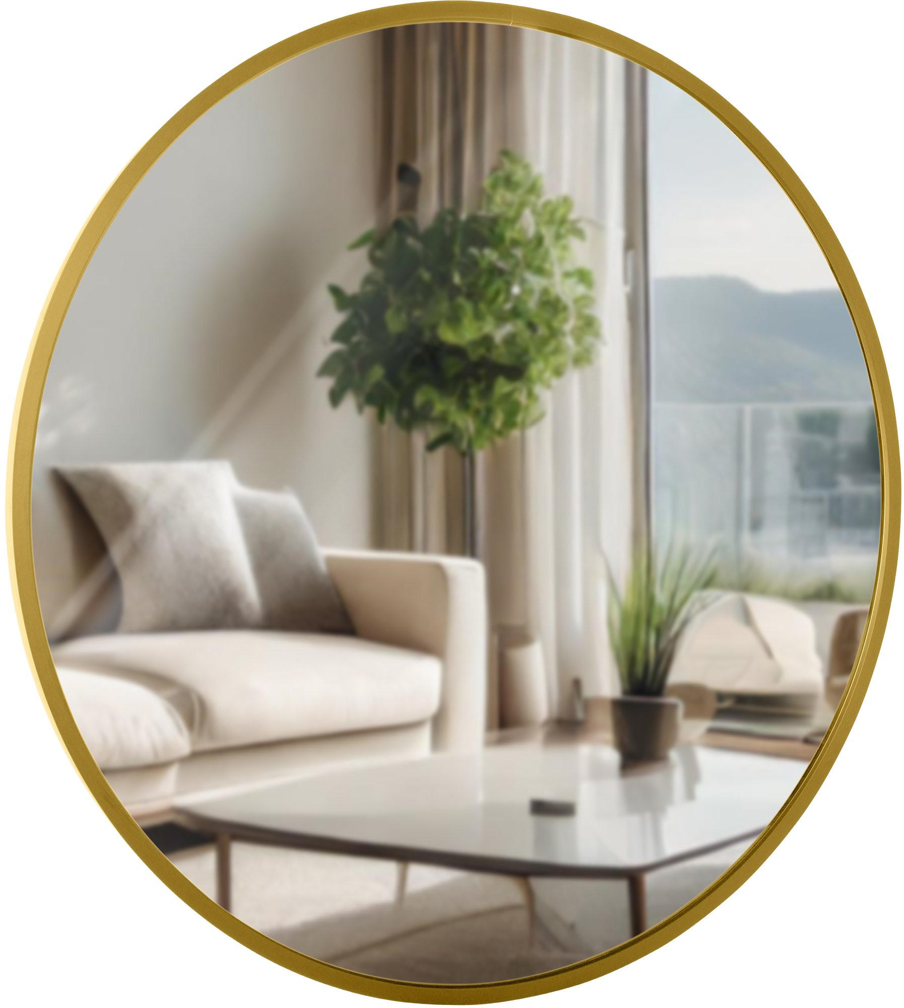 WANDSPIEGEL Gdansk Metall Gold glanz Runder Spiegel - Goldfarben, Metall (45/45/3cm) - DELUKE