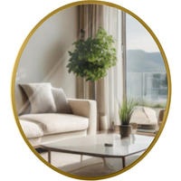 WANDSPIEGEL Gdansk Metall Gold glanz Runder Spiegel - Goldfarben, Metall (45/45/3cm) - DELUKE