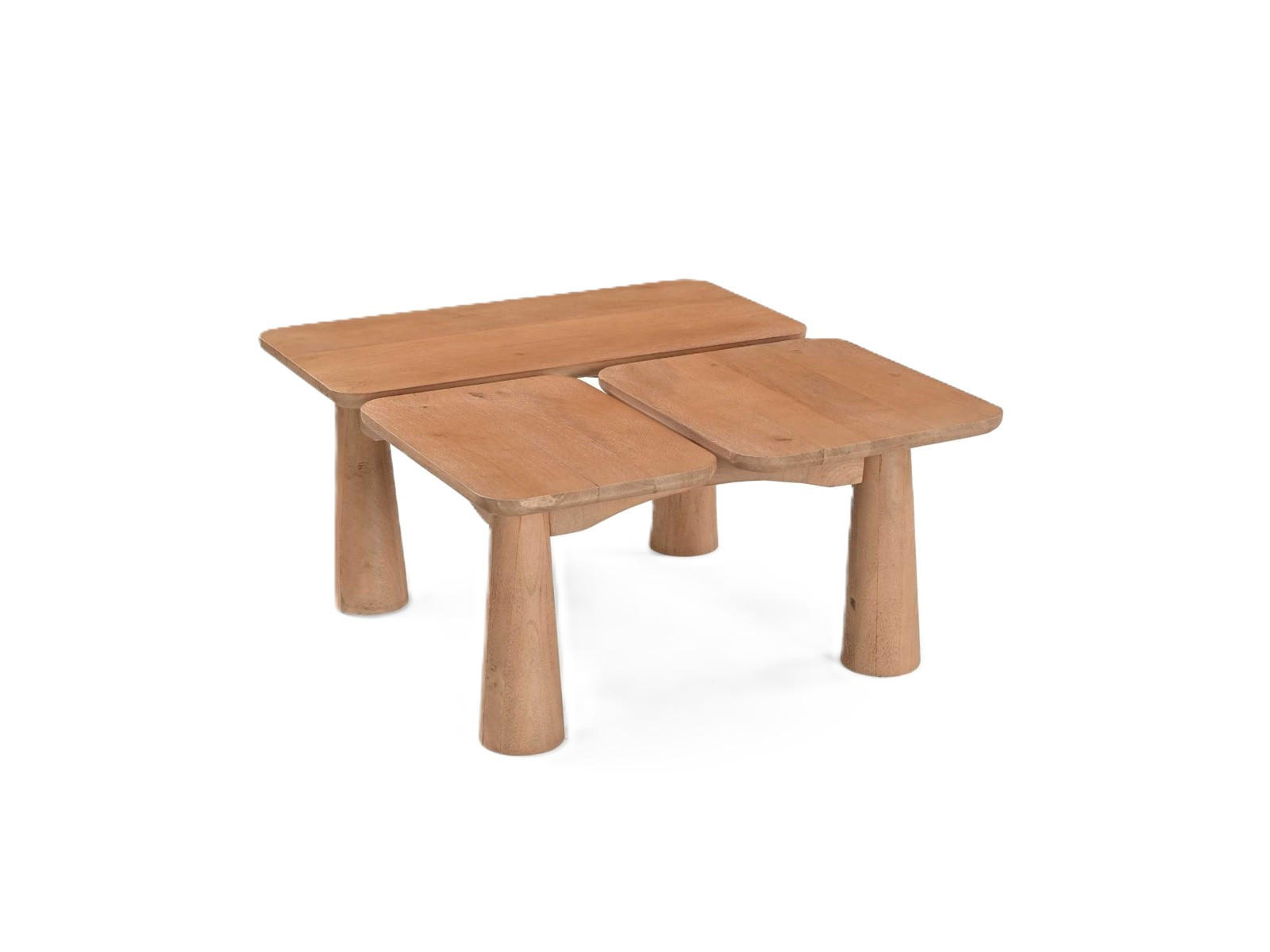 COUCHTISCH Vona Mangoholz 80 cm / 70 cm Natur - Naturfarben, Holz (70/80/36cm)