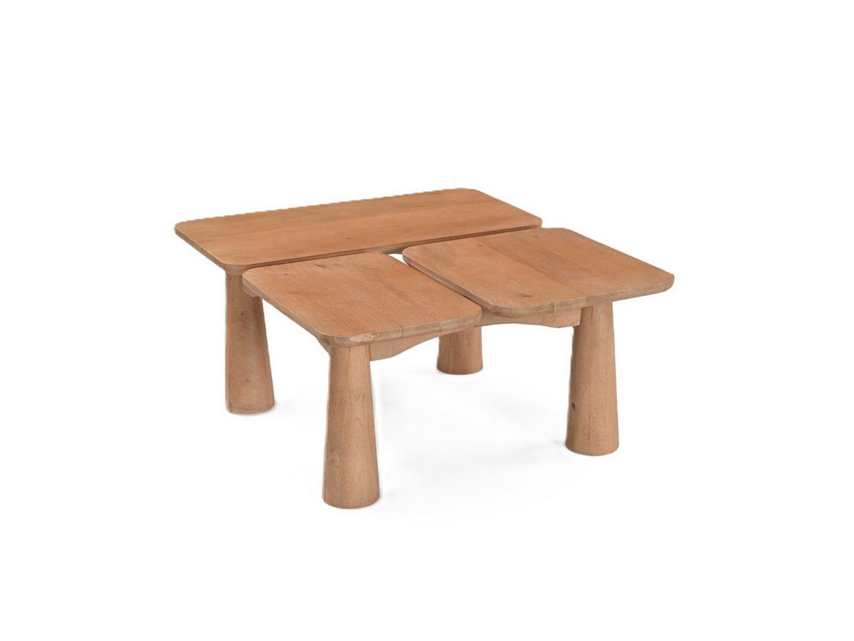 COUCHTISCH Vona Mangoholz 80 cm / 70 cm Natur - Naturfarben, Holz (70/80/36cm)