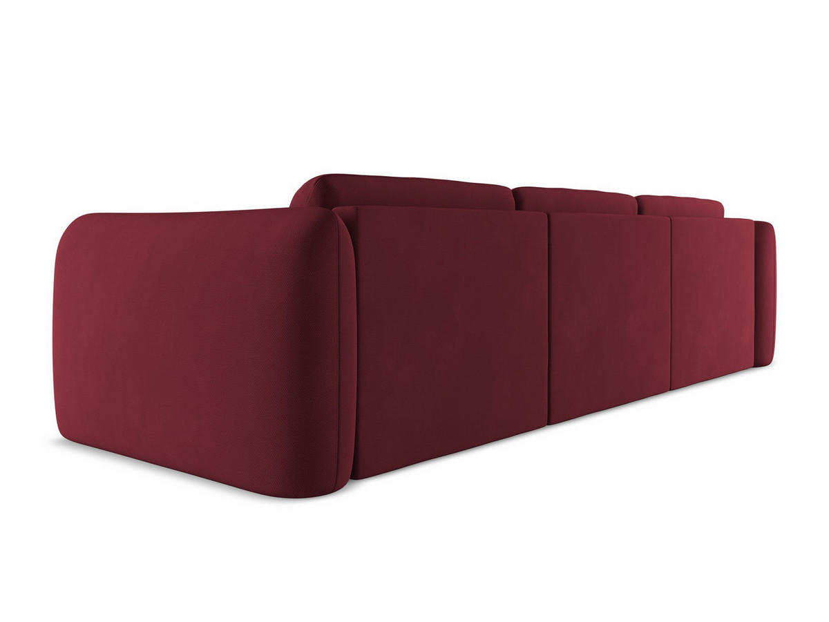 ECKSOFA Links Chenille Stoff Rot - Rot/Weinrot, Kunststoff/Textil (170/290cm) - Makamii