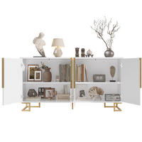SIDEBOARD mit 2 Türen 152 x 40 x 75 cm Weiß - Weiß, Holzwerkstoff (40/75/152cm) - Meubliv