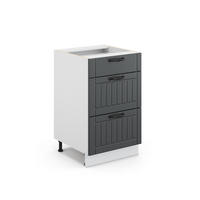 BADSCHRANK Fame-Line Anthrazit 50 x 82 cm ohne AP - Anthrazit/Weiß, Holzwerkstoff (50/82/51.6cm) - Vicco