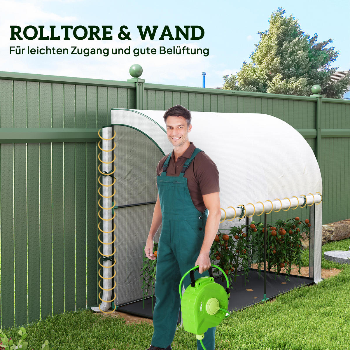 GEWÄCHSHAUS, 200L x 80B x 157H cm - Weiß, Kunststoff/Metall (80/157/200cm) - Outsunny