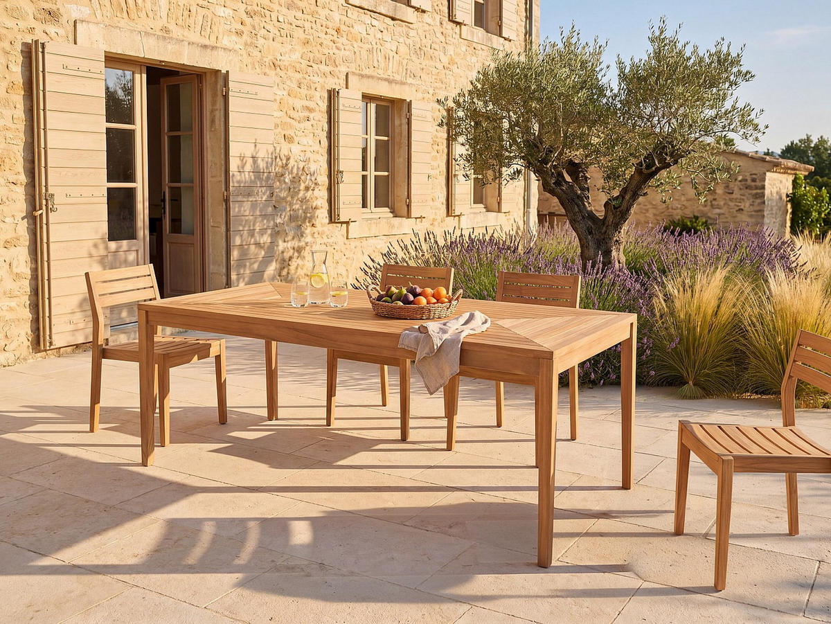 GARTENTISCH - 6 Personen - holz - naturfarben hell Allende - Naturfarben, Holz (90/200/75cm) - Vente-Unique