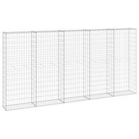 GABIONENWAND Mit Abdeckung Verzinkter Stahl 300/30/150 Cm - Silberfarben, Metall (30/150cm) - vidaXL
