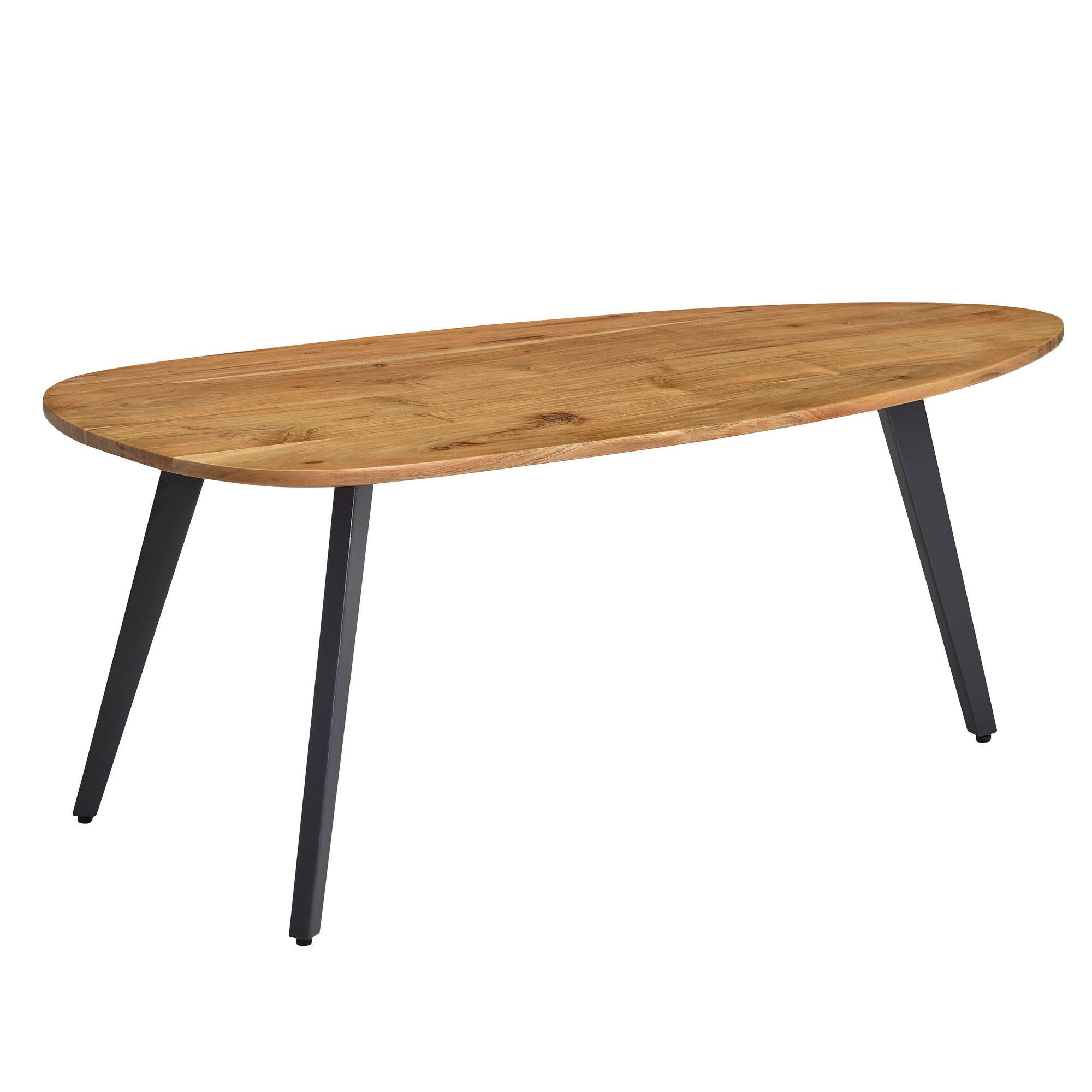 COUCHTISCH nierenförmig FLAVIANA - Braun, Holz (60/110/45cm) - tinkaro