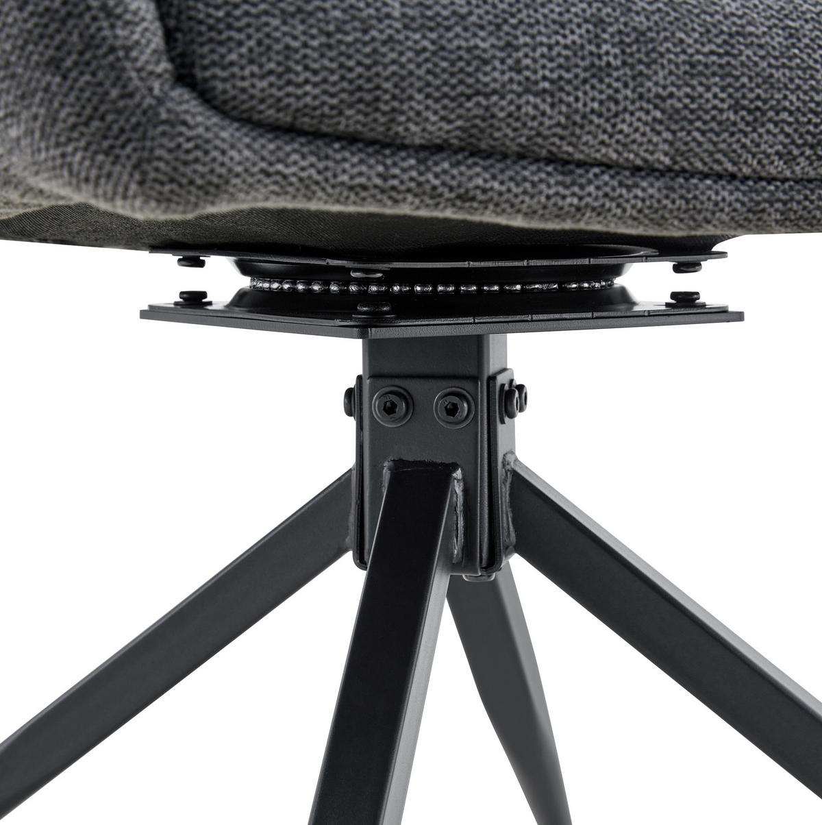 DREHSTUHL 2er-Set 360° drehbar Stoff Dunkelgrau/Schwarz - Dunkelgrau, Metall (50/85/55cm) - Meubliv