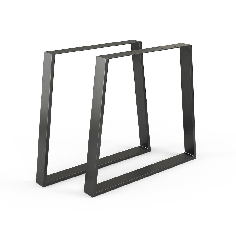 TISCHBEINE Schwarz 80 x 72 cm Trapezförmig - Schwarz, Metall (80/72/8cm) - Vicco