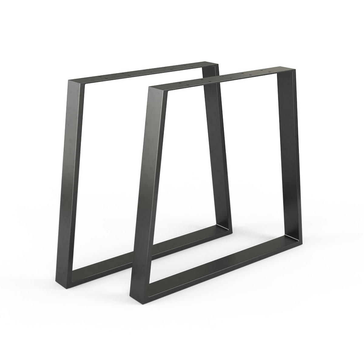 TISCHBEINE Schwarz 80 x 72 cm Trapezförmig - Schwarz, Metall (80/72/8cm) - Vicco