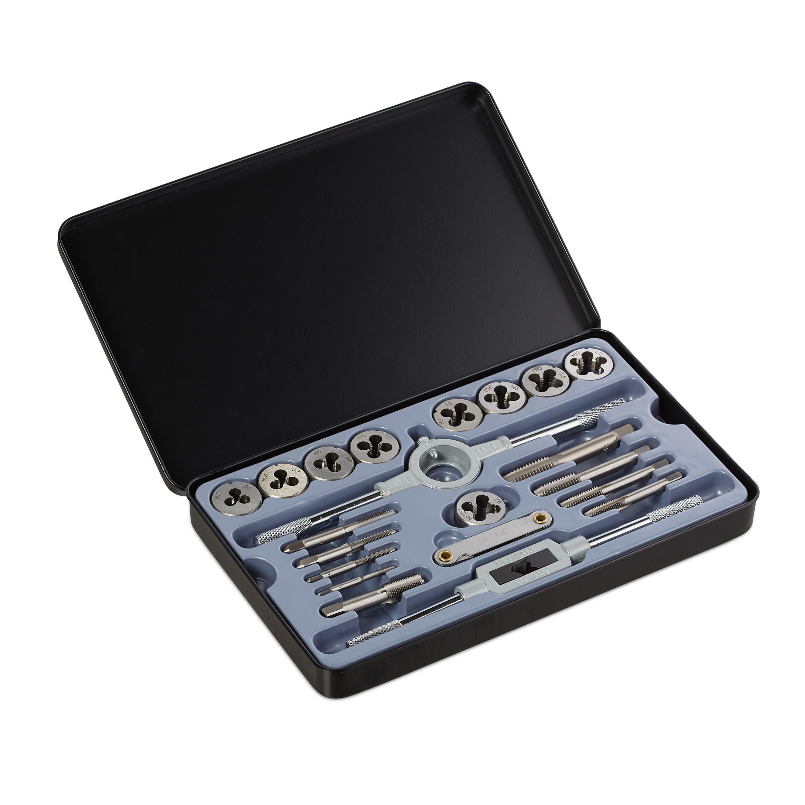 Relaxdays Gewindeschneider-Set Mehrfarbig 25x2.5x15.5 cm