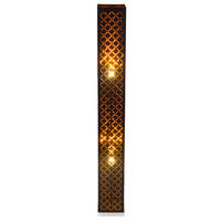 LED STEHLEUCHTE Clarke Schwarz Blattgold - Schwarz, Metall (15/15/118cm) - Globo Lighting