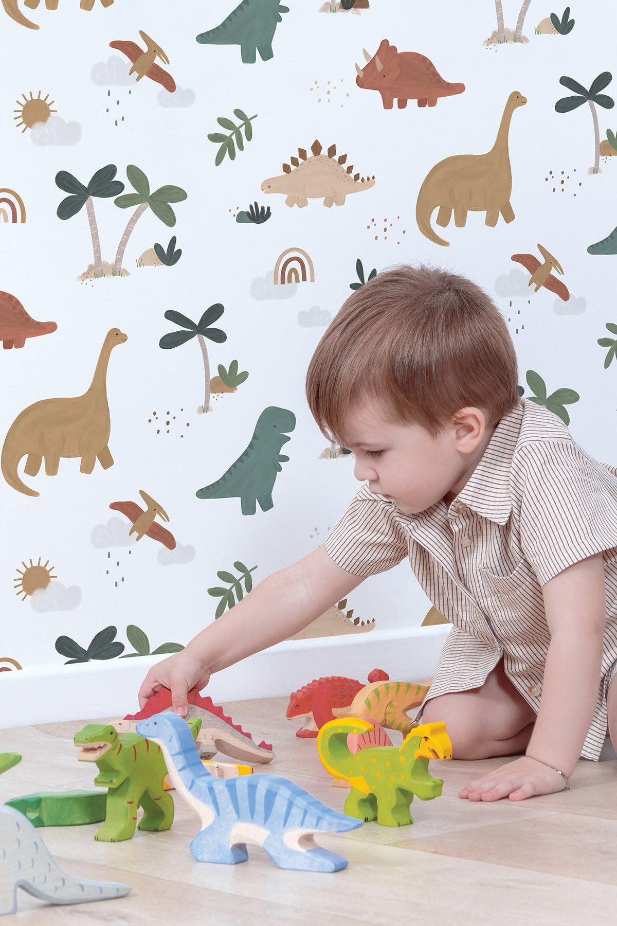 VLIESTAPETE Sunny Dinosaurier 50 cm x 10 m, mehrfarbig - Multicolor, Papier (50/1000cm) - Lilipinso