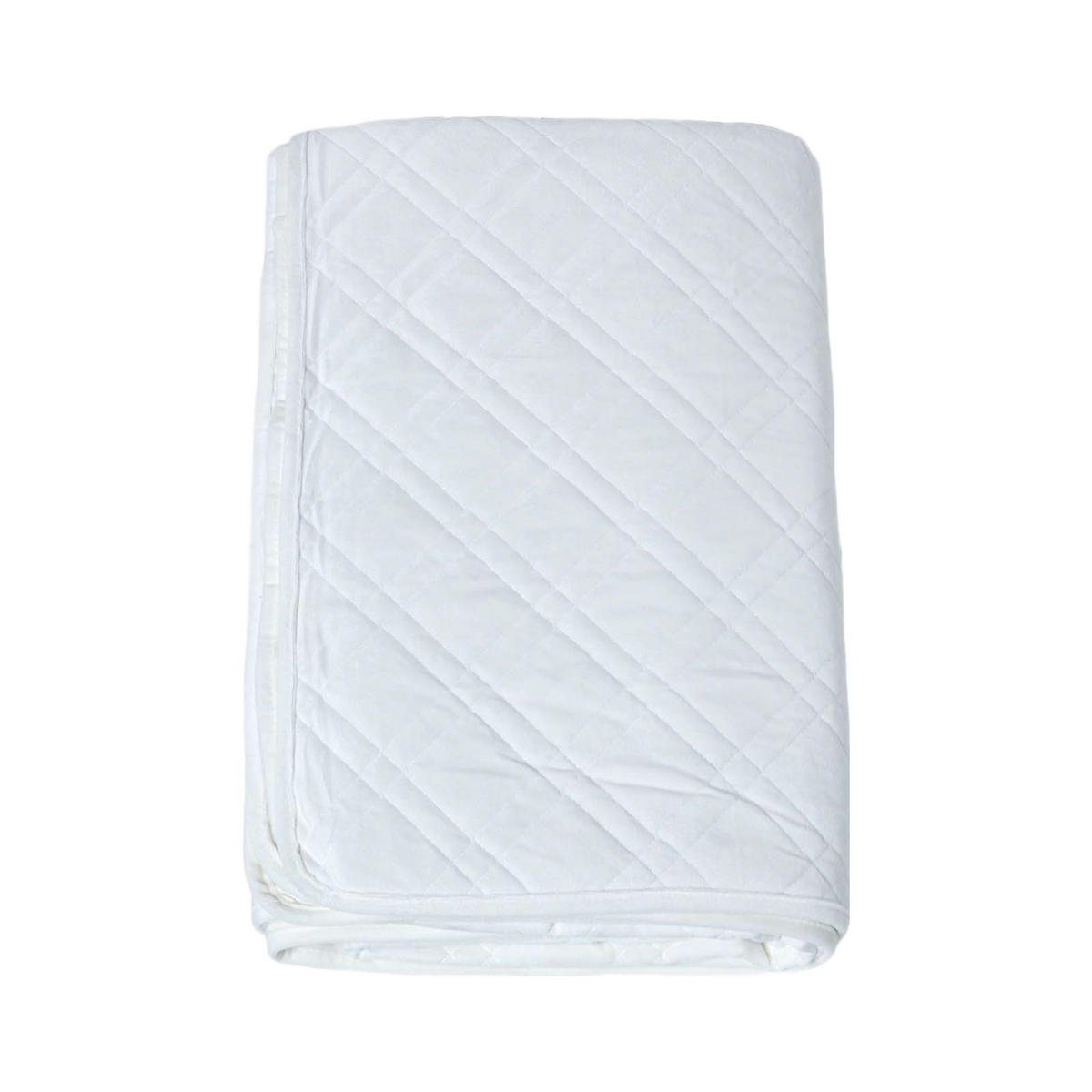 TAGESDECKE Samt 200/200 cm, geometrisch gemustert - Creme, Textil (200/200cm) - Homescapes