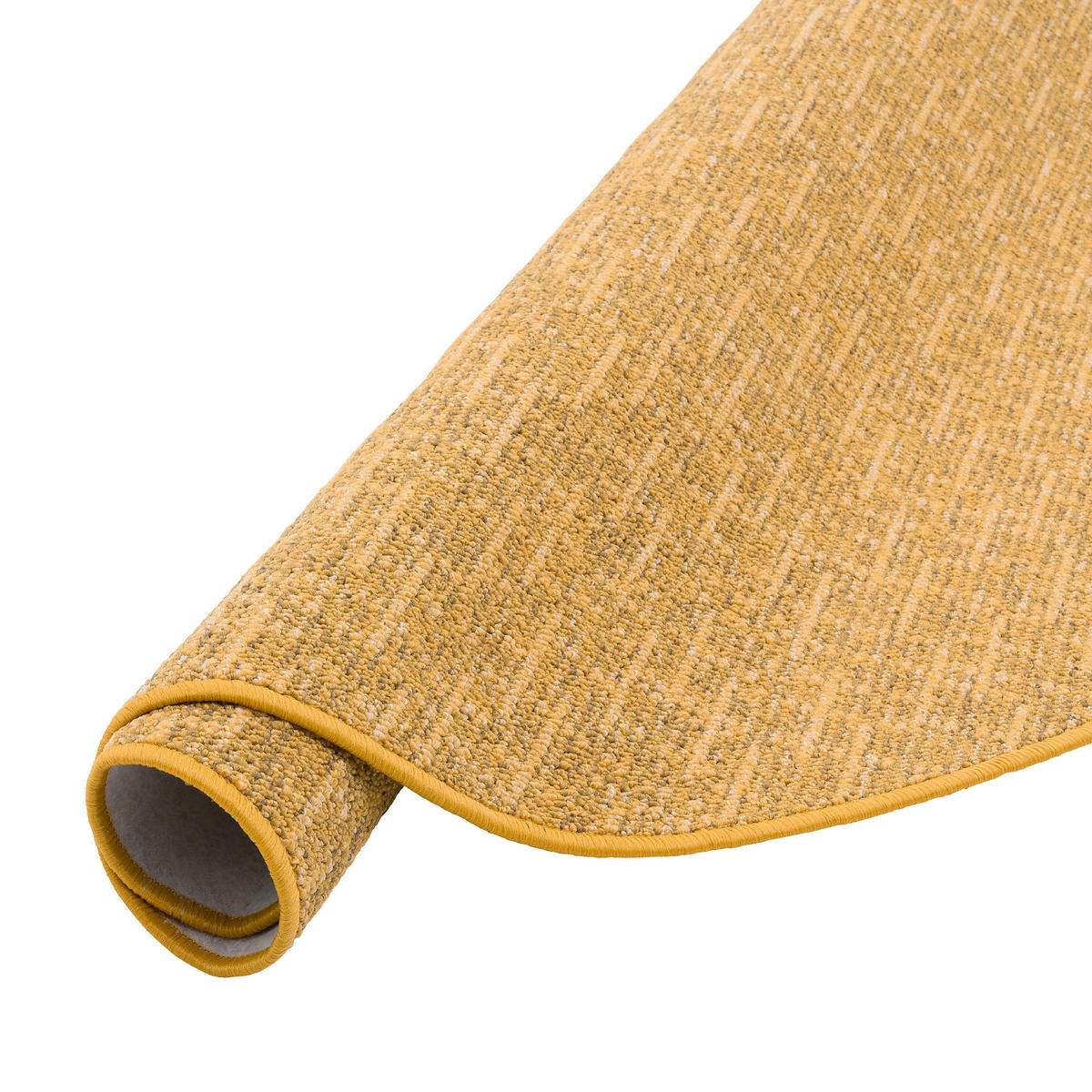 SCHLINGEN DESIGNER TEPPICH NIVA RUND - Currygelb, Textil (133/133cm) - Snapstyle