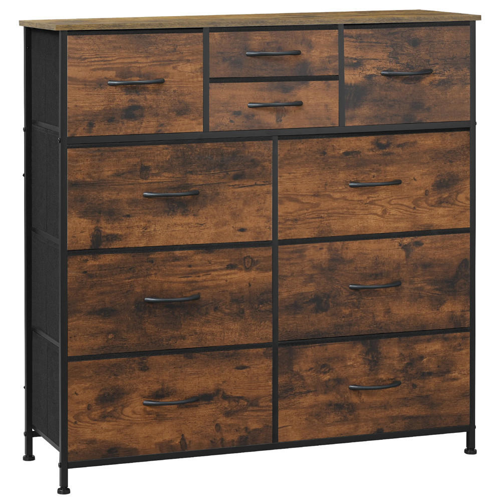 KOMMODE Stoff Sideboard Industrie Metall 100x100x30 cm - Braun, Metall (100/100/30cm) - Kaket