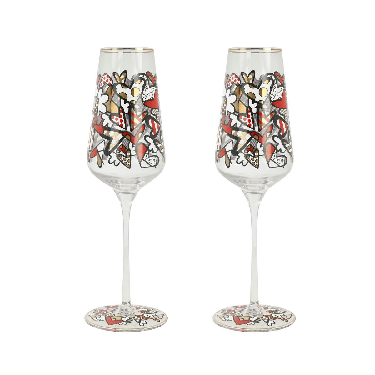SEKTGLAS Britto- All We Need Is Love, Glas, Bunt, Füllmenge 100 ml, 66453371 - Multicolor, Glas (0.15L) - Goebel