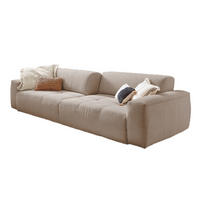 SOFA MIT SITZTIEFENVERSTELLUNG PALACE Taupe Cord - Taupe, Textil (298/74/120cm) - KAWOLA