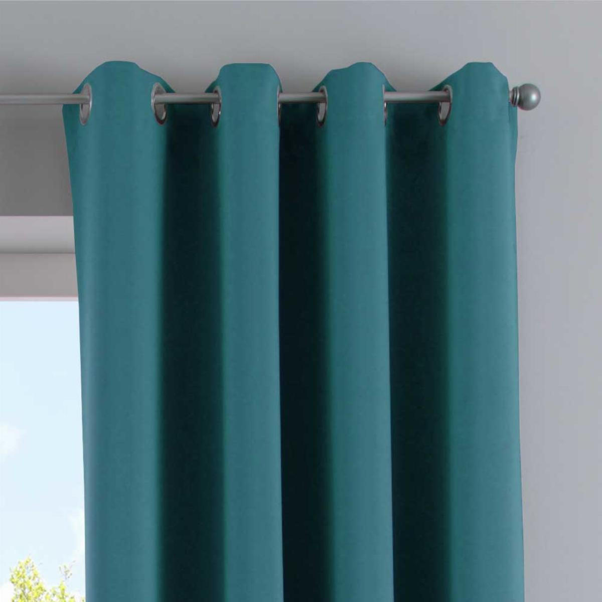VORHANG »NEW YORK« HxB 245x295 cm Petrol - Petrol, Textil (295/245cm) - Gardinenbox