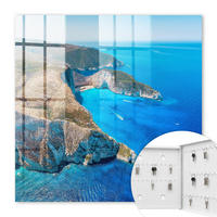 SCHLÜSSELBOX Weiß 30x30 cm – Türöffnung nach rechts - Französische Riviera - Blau, Metall (30/30/5cm) - TULUP