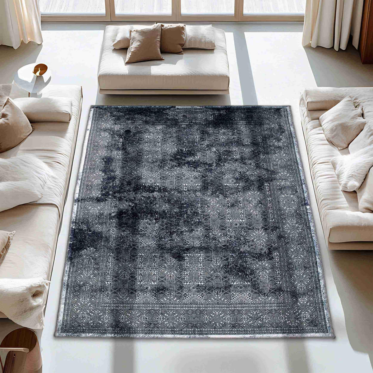 KURZFLORTEPPICH PIPER - Schwarz, Textil (120/180cm) - Astra