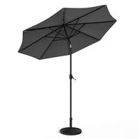 SONNENSCHIRM aus Polyester Metall mit Resin-Sockel Schwarz drehbar 360°neigbar 60° 3 x 2.4m Ø49 × 32 cm - Schwarz, Metall (300/240cm) - Livingandhome