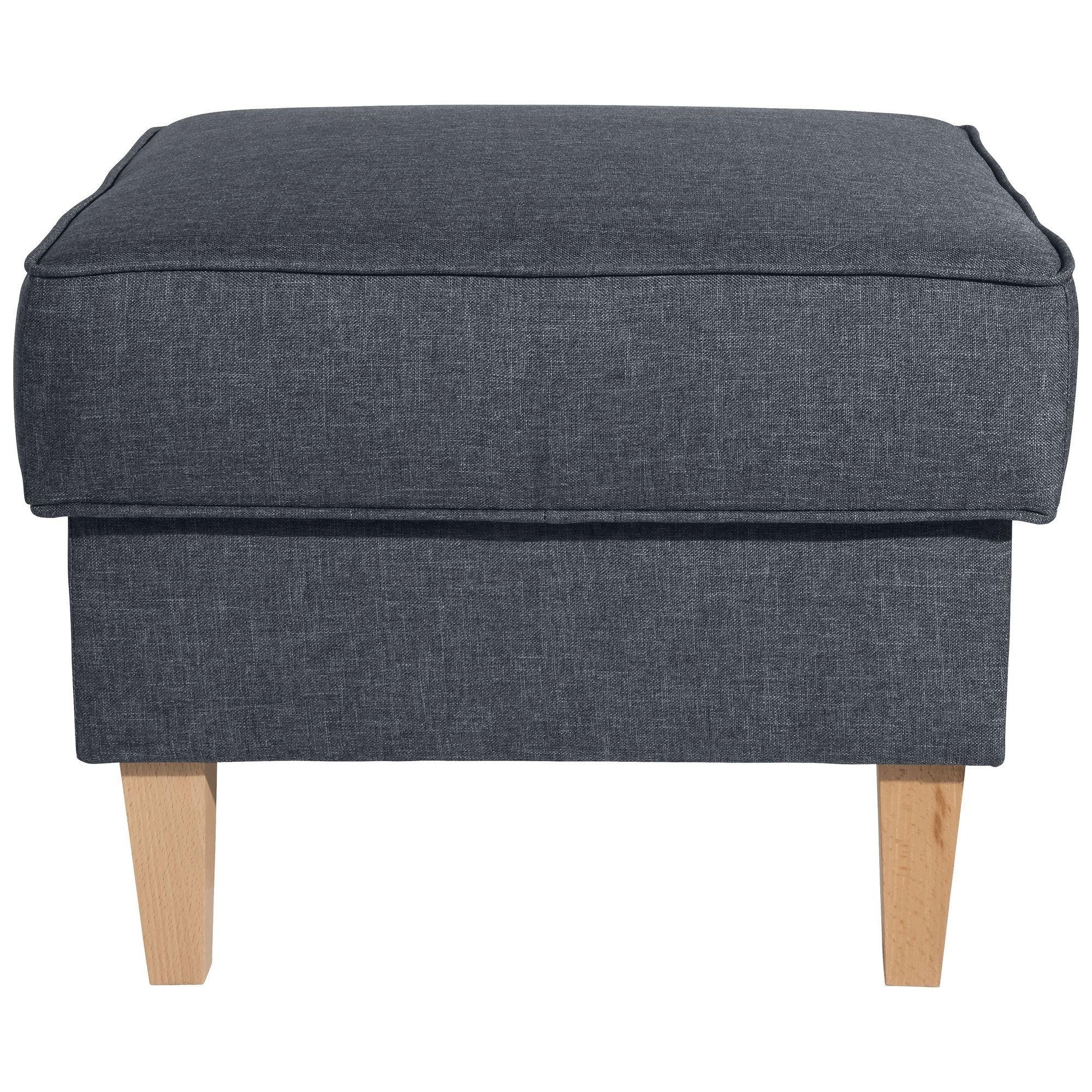 HOCKER Karlen Bezug Flachgewebe Buche natur / denim - Buchefarben/Blaugrau, Kunststoff (53/45/53cm) - 58aufmkessel