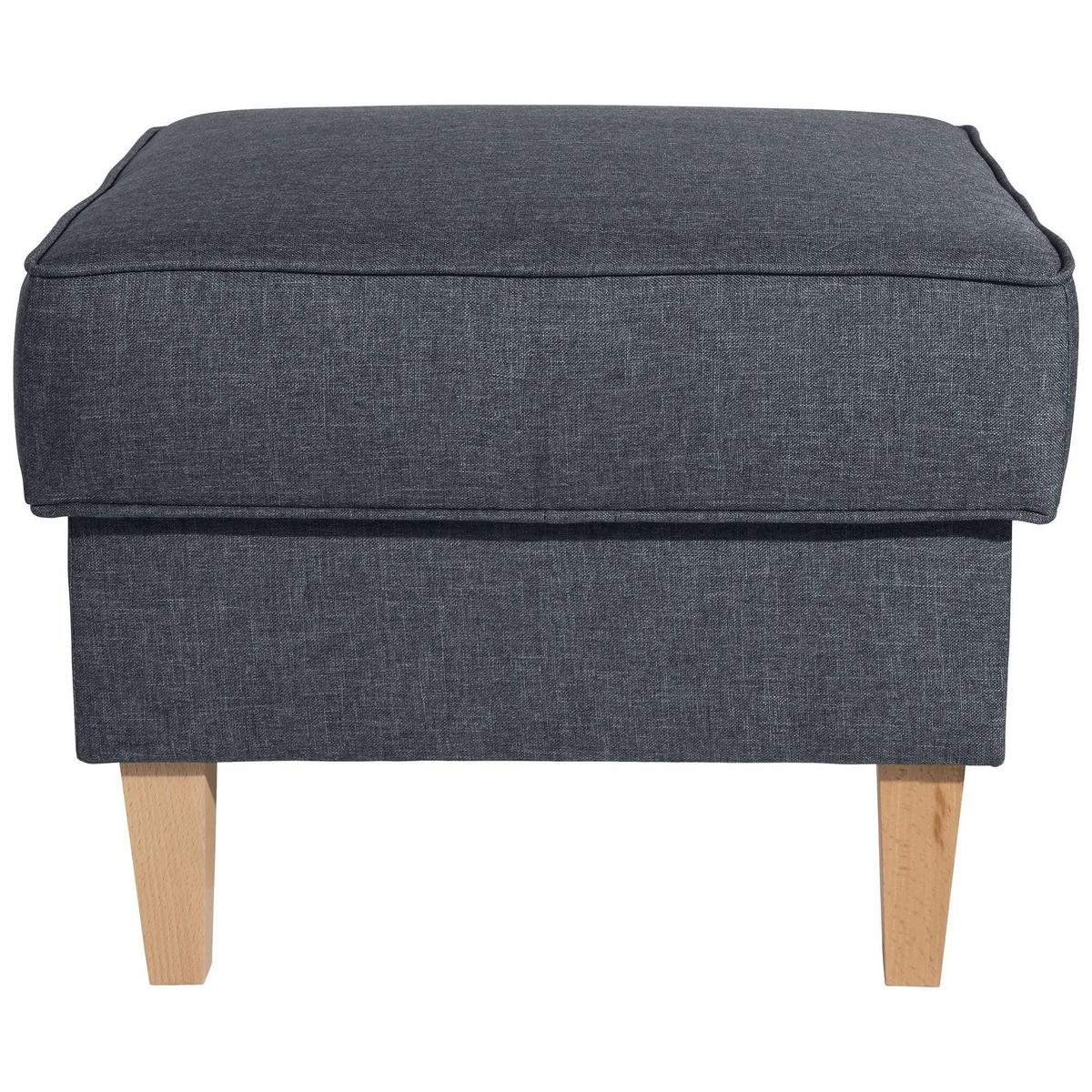 HOCKER Karlen Bezug Flachgewebe Buche natur / denim - Buchefarben/Blaugrau, Kunststoff (53/45/53cm) - 58aufmkessel