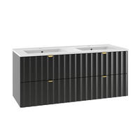 DOPPELWASCHTISCH 120cm Lexa Schwarz - Schwarz, Holzwerkstoff (120/50/45.8cm) - Petits-meubles