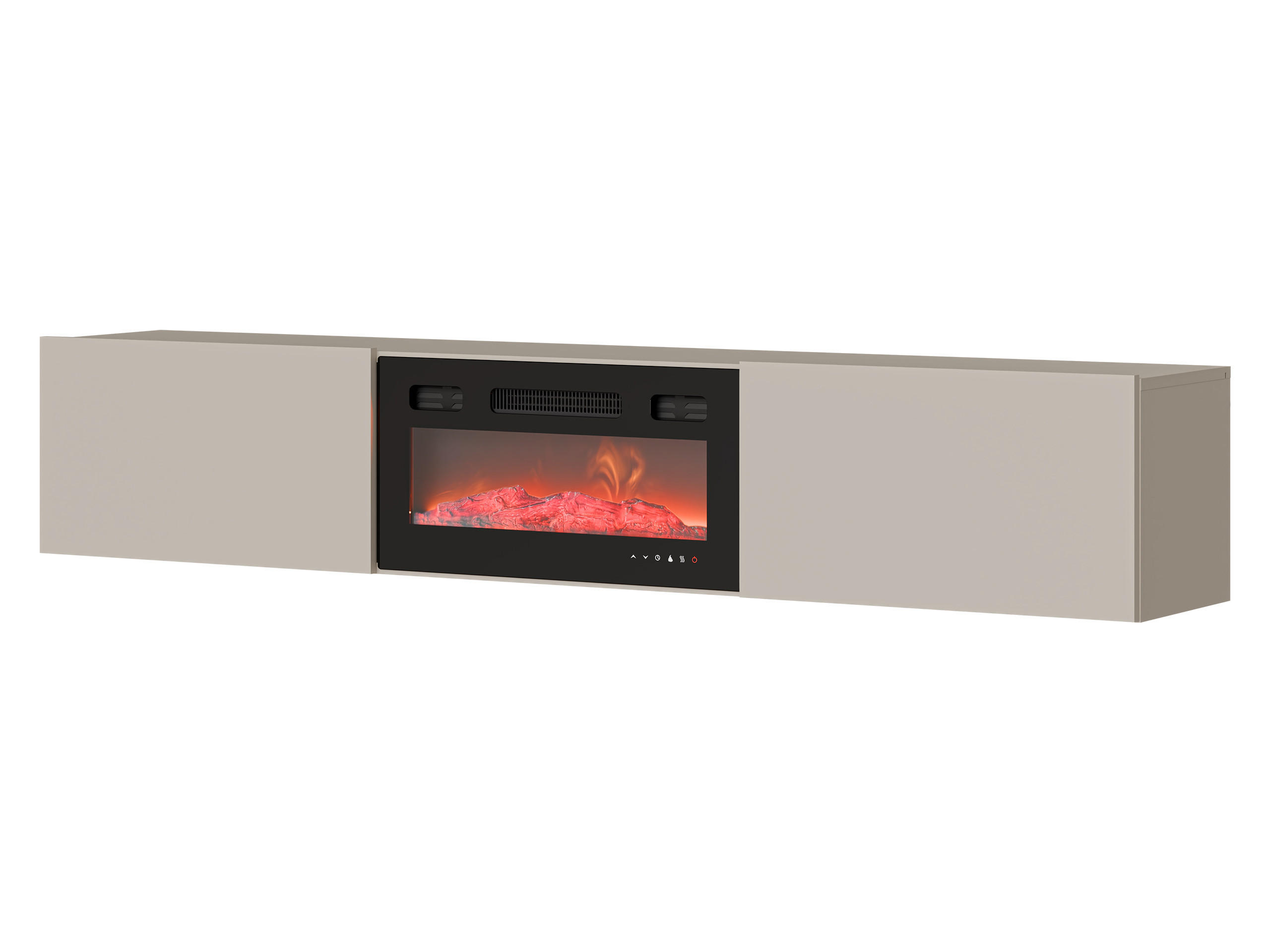 TV-LOWBOARD Govi 180 EF mit Kamin - Kaschmir, Holzwerkstoff (180/33/32cm) - MIRJAN24