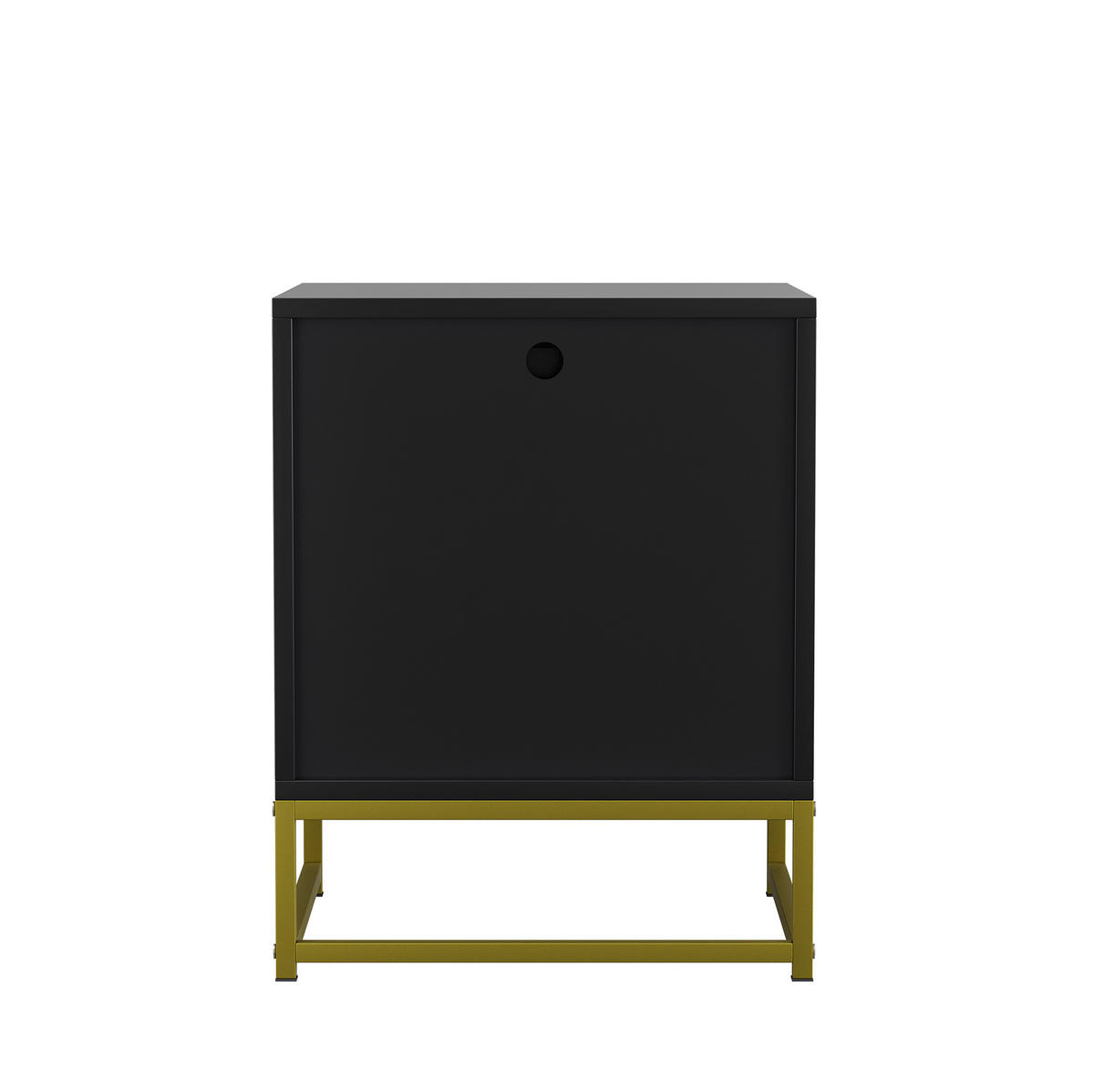NACHTTISCH 43/40/55 cm mit Schublade & offenem Fach in Schwarz/Natur - Hellbraun, Holzwerkstoff (40/55/43cm) - BEAOK