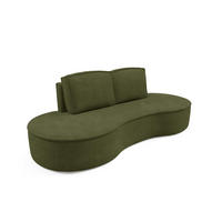 SOFA Flow Grün, mit Kissen in Curio Stoff - Grün, Holzwerkstoff (234/88/101cm) - Bettso