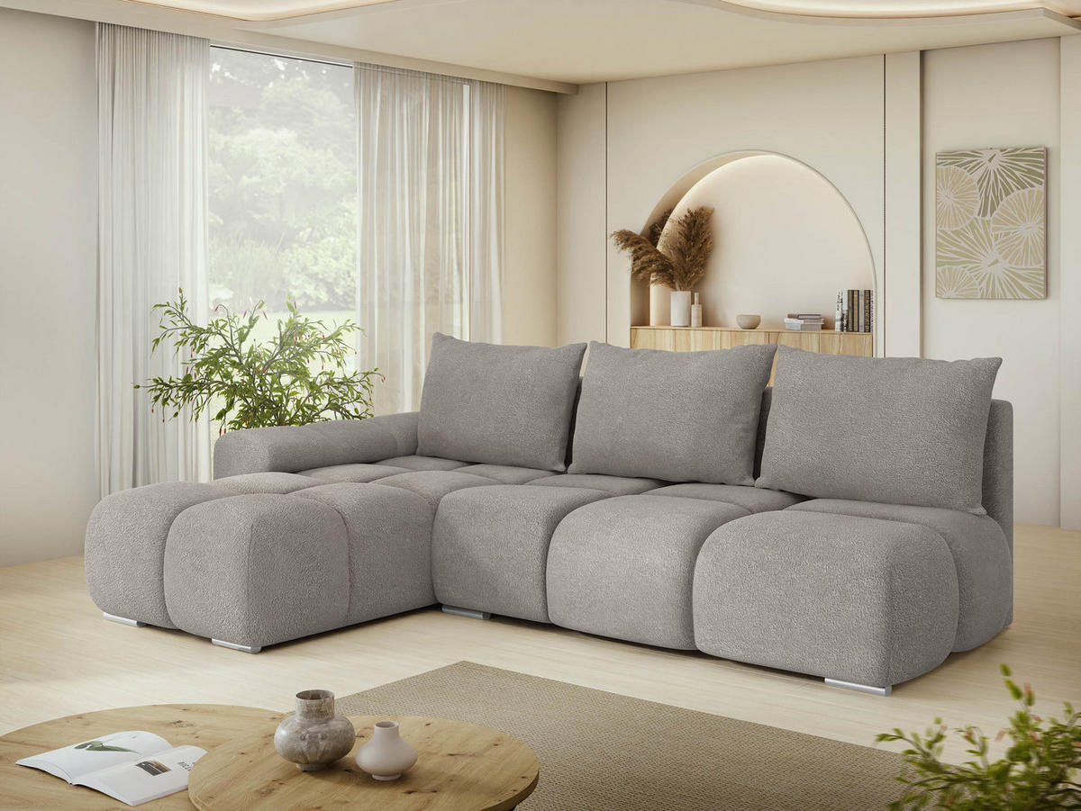 ECKSOFA Bestii, Seite: Links - Schwarz/Grau, Holz/Kunststoff (270/183cm) - MIRJAN24