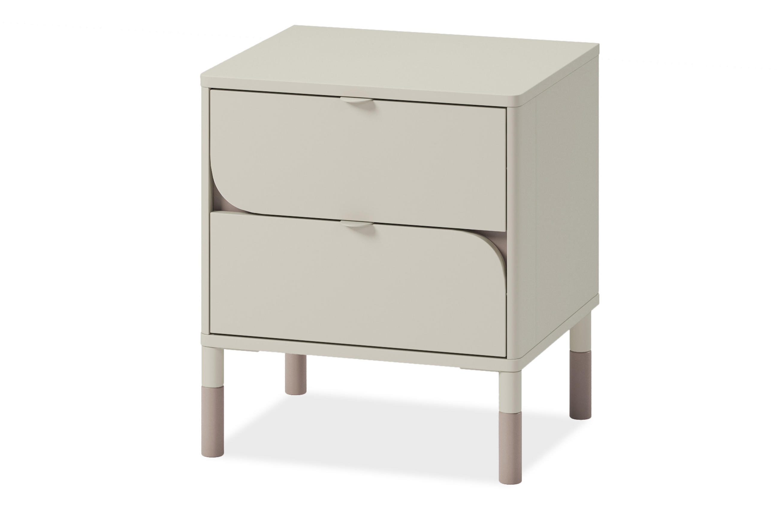 NACHTTISCH CATTA mit Schubladen, cremefarben - Creme, Holz (46/52/40cm) - KONSIMO®