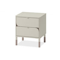 NACHTTISCH CATTA mit Schubladen, cremefarben - Creme, Holz (46/52/40cm) - KONSIMO®